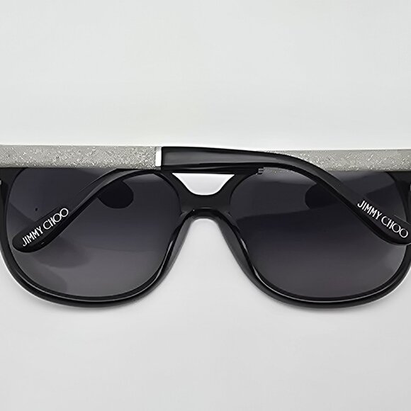 Jimmy Choo Paula 0FA3 Black Silver Glitter Sunglasses FRAME ONLY Italy 57-16-135 main image 9
